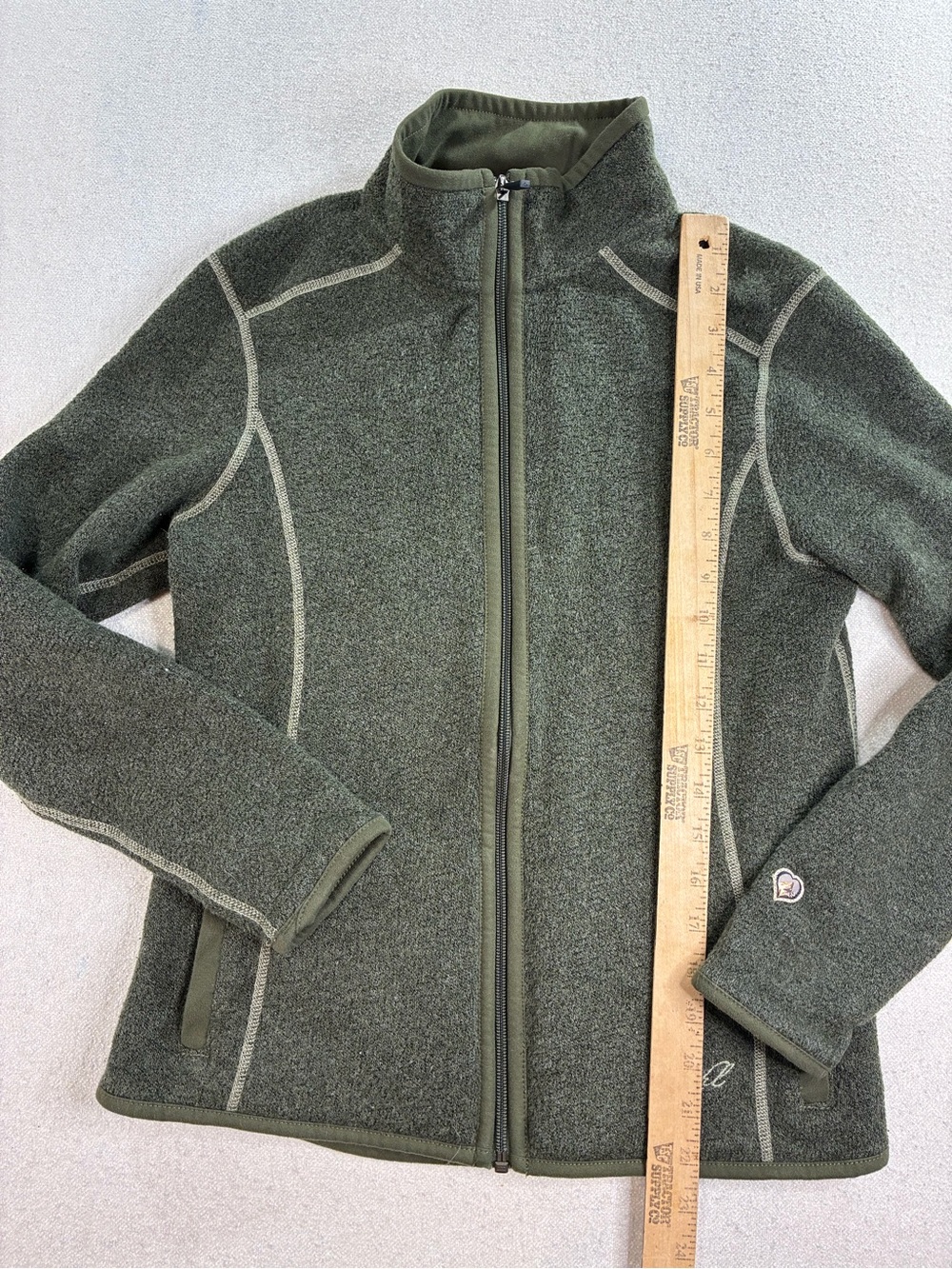Kuhl Women’s Small Alfpaca Fleece Full Zip Jacket Green Outdoor Hiking - Picture 8 of 8